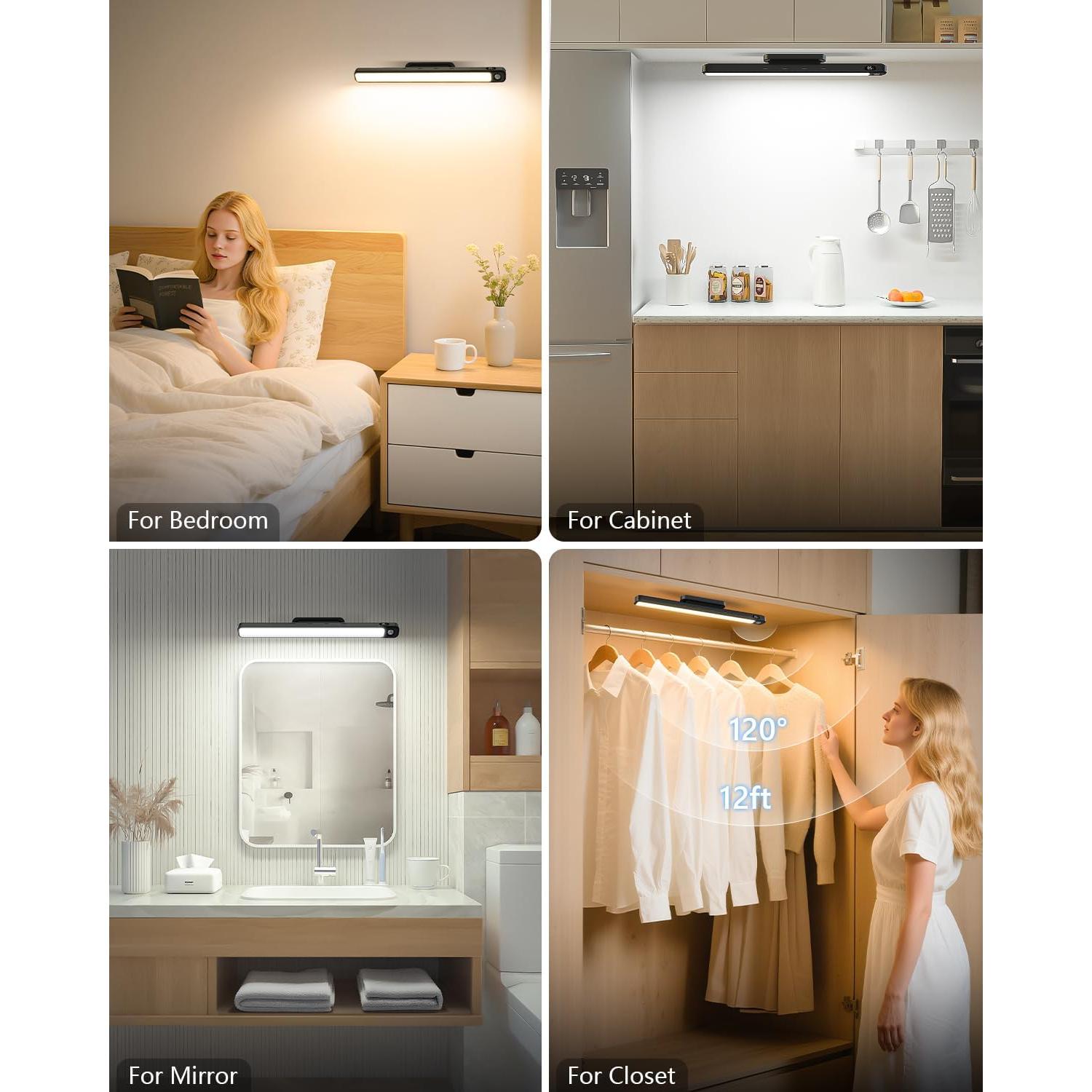 Barra de Luz LED Ferswe 3W con Sensor de Movimiento Recargable