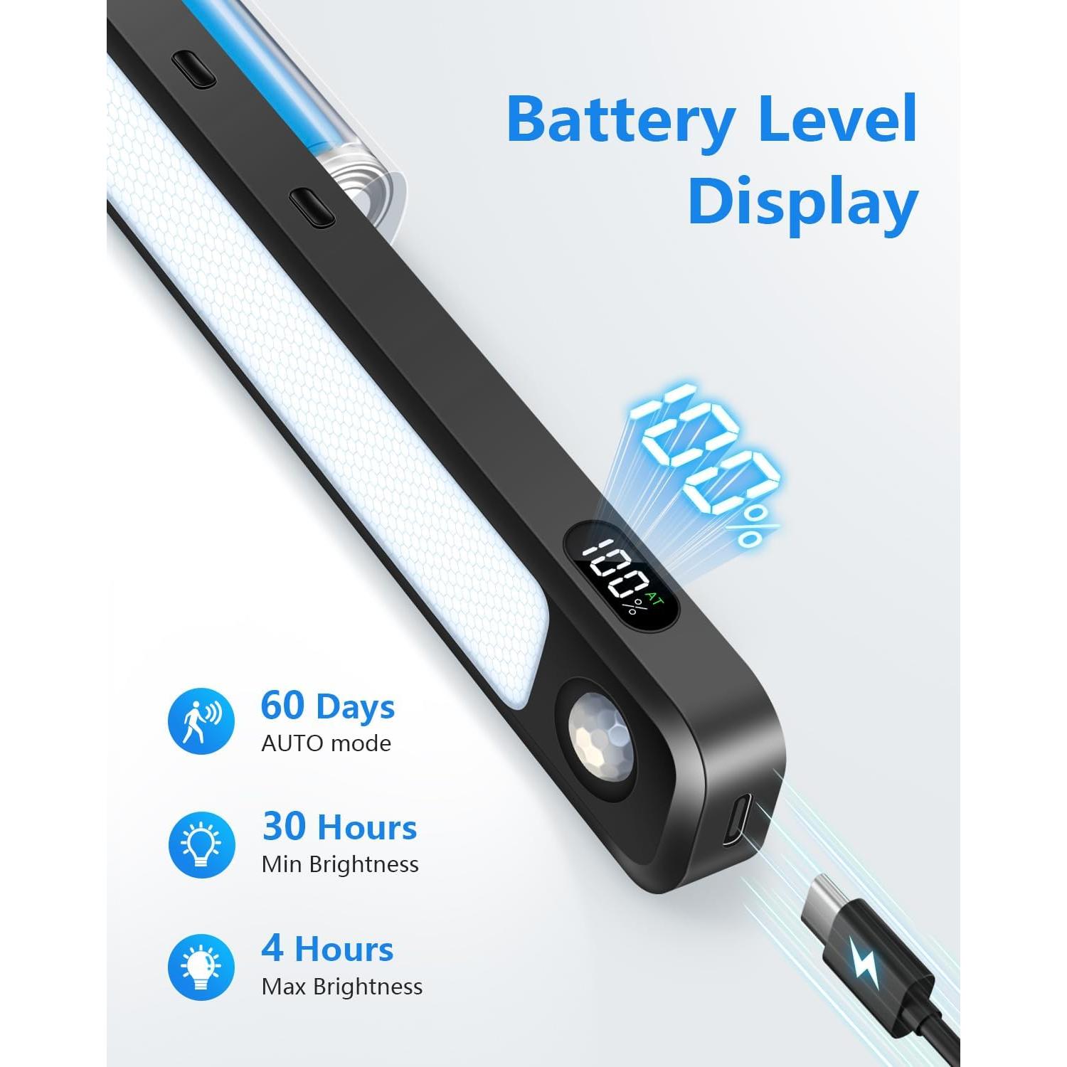 Barra de Luz LED Ferswe 3W con Sensor de Movimiento Recargable