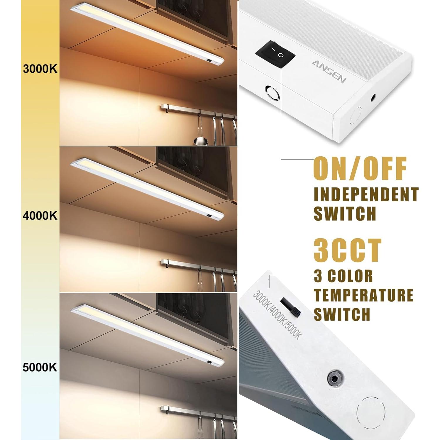 Iluminación de Gabinete ANSEN 30.48cm 10W LED Regulable 666.7lm