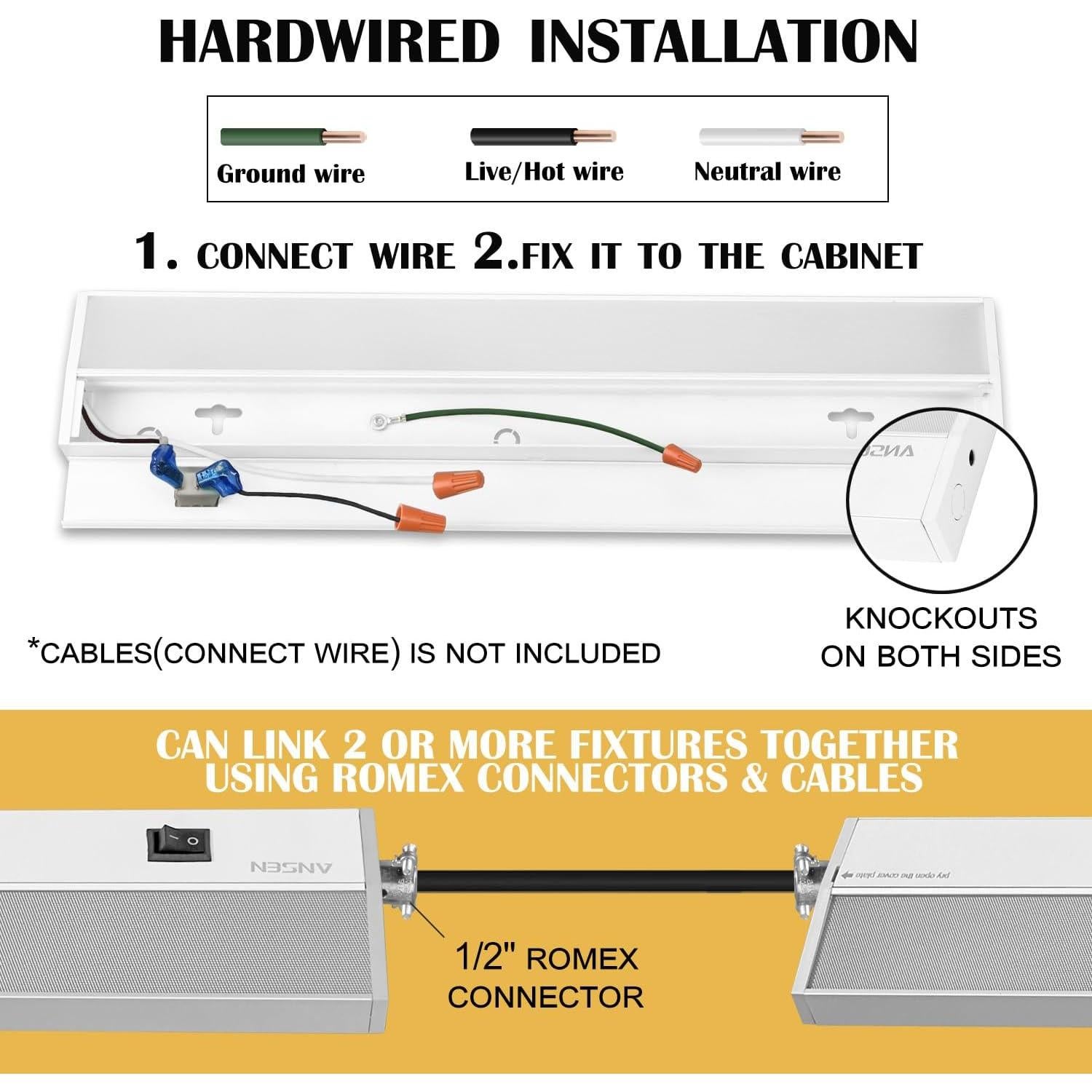 Iluminación de Gabinete ANSEN 30.48cm 10W LED Regulable 666.7lm