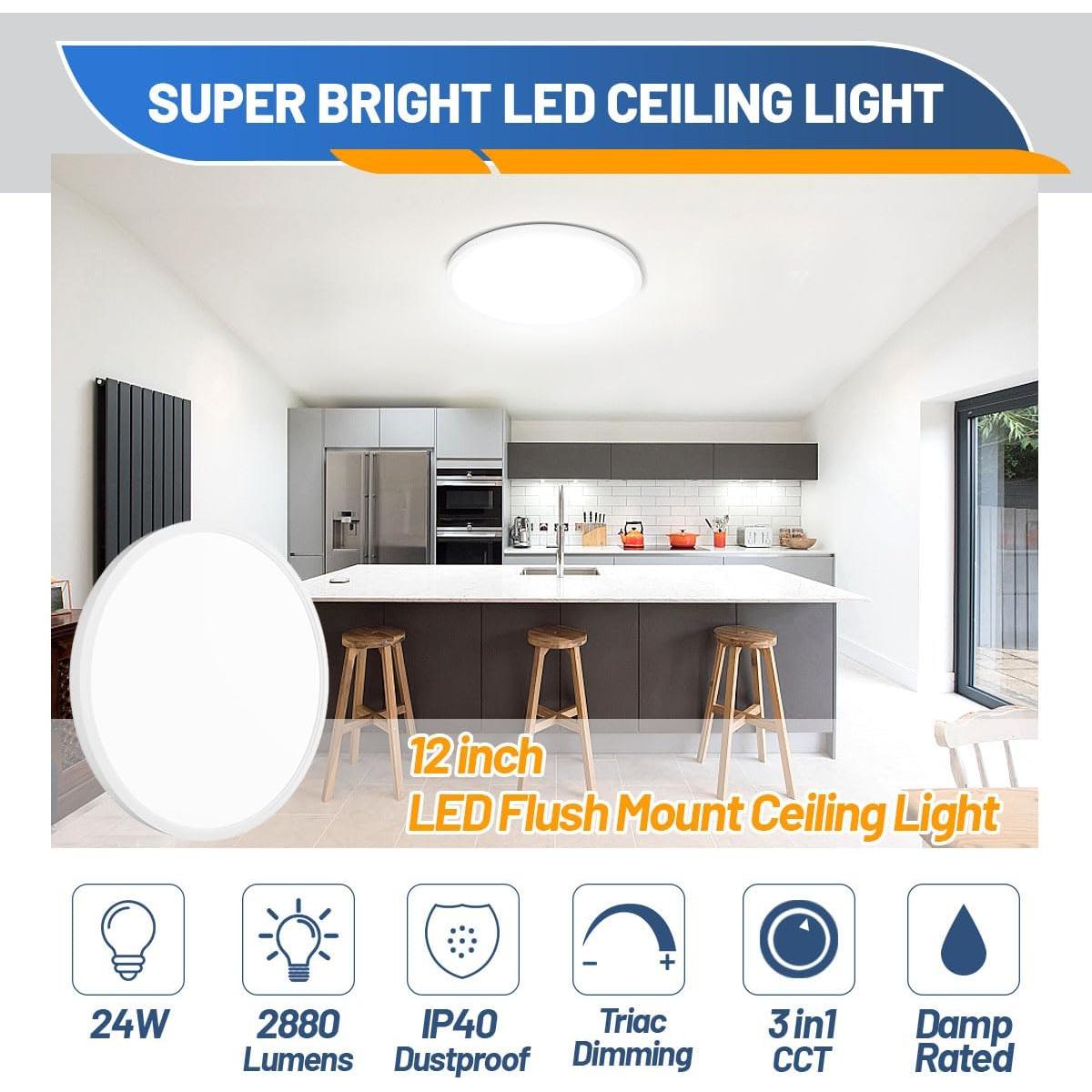 Lámpara de Techo LED Empotrada Allsmartlife 30cm 24W 2880lm