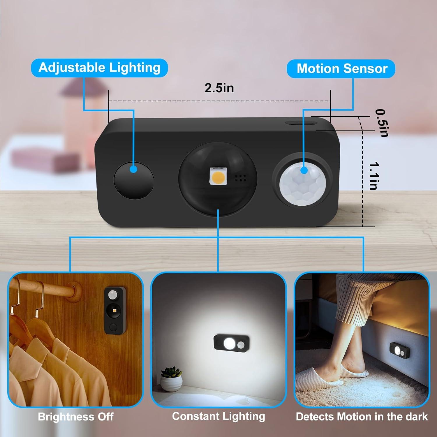 Luces de Puck LED con Sensor de Movimiento 4 Pack - Blanco Diurno