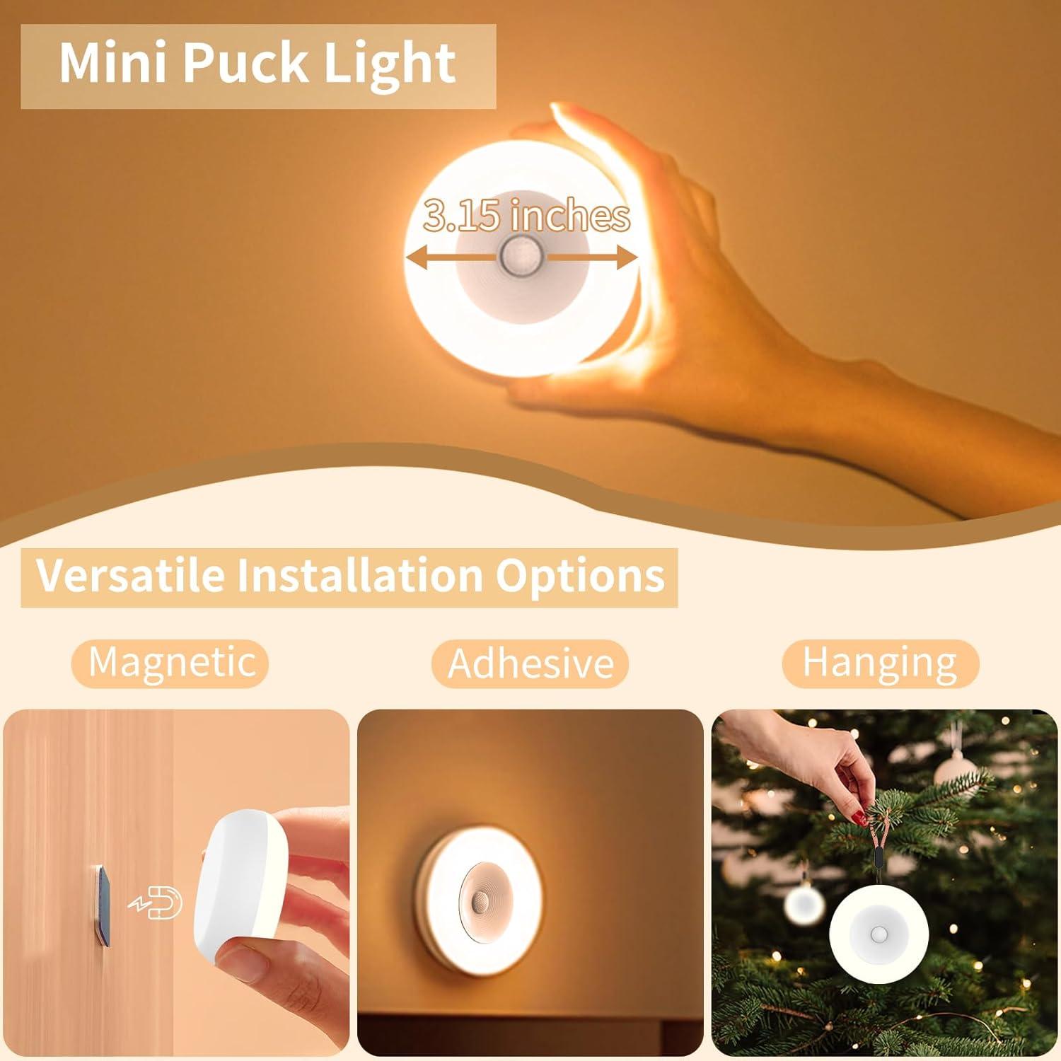 Luz de Sensor de Movimiento POSVIU Mini LED 8 cm Recargable