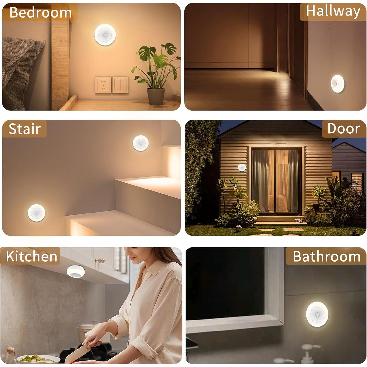 Luz de Sensor de Movimiento POSVIU Mini LED 8 cm Recargable