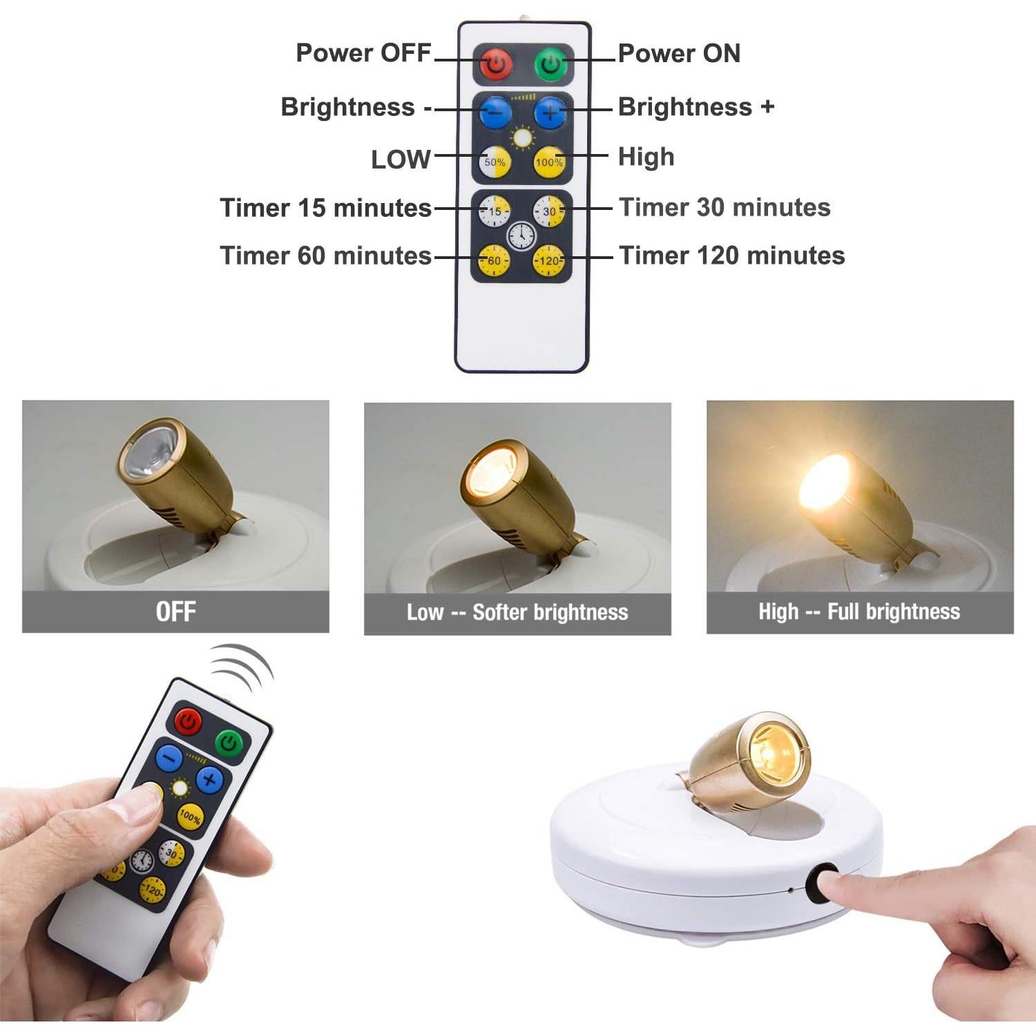 Luz LED de Acento BIGLIGHT con Control Remoto, Paquete de 2