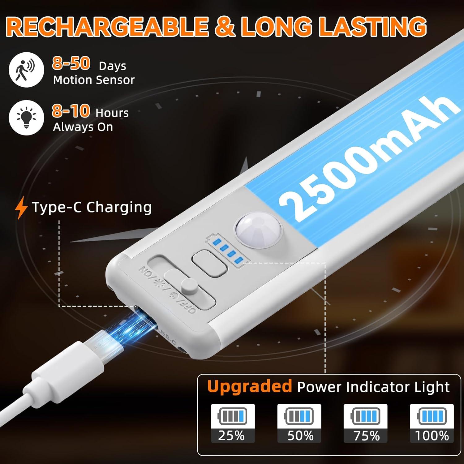 Luz Bajo Gabinete Inalámbrica ZioeYiue 3 Pack con Sensor