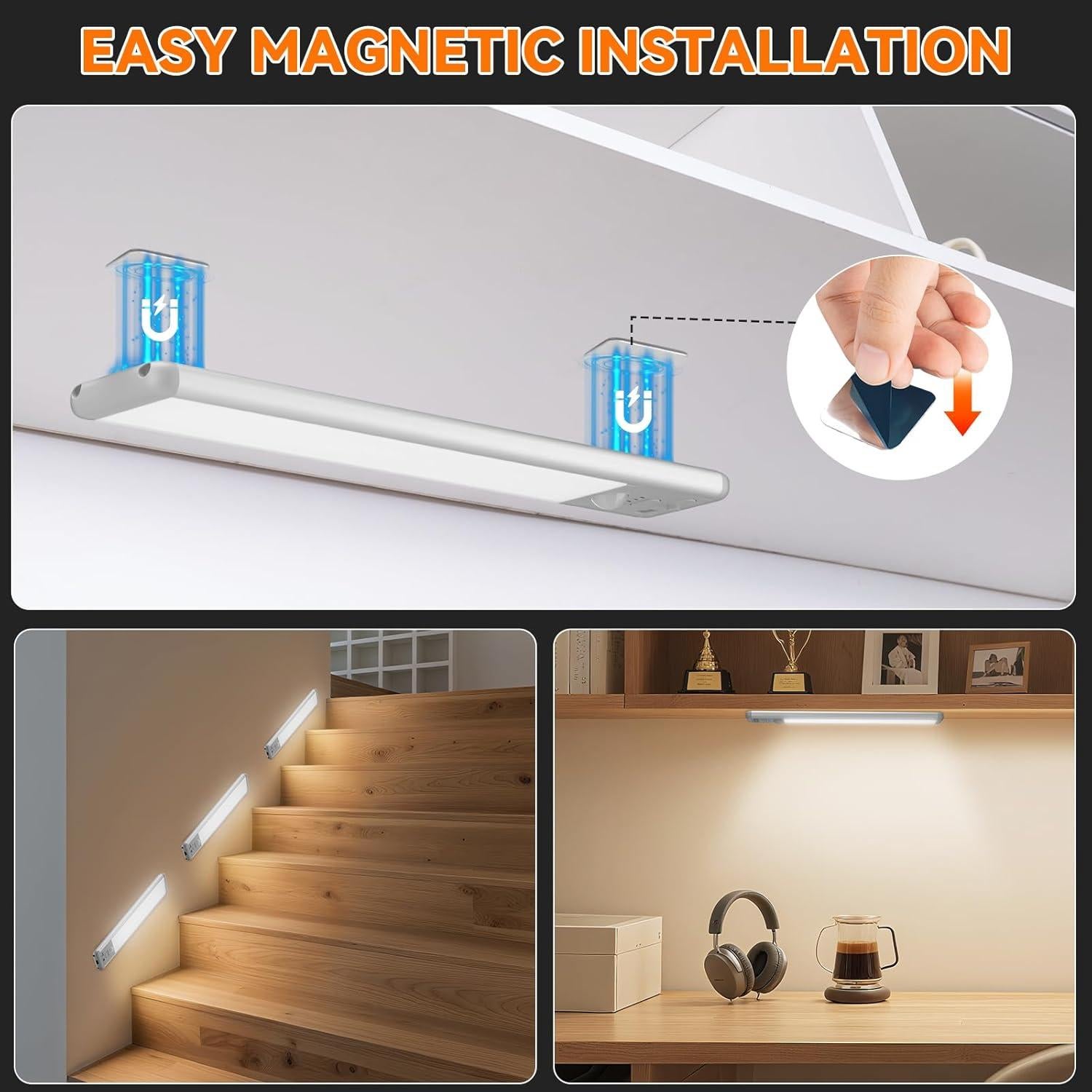 Luz Bajo Gabinete Inalámbrica ZioeYiue 3 Pack con Sensor