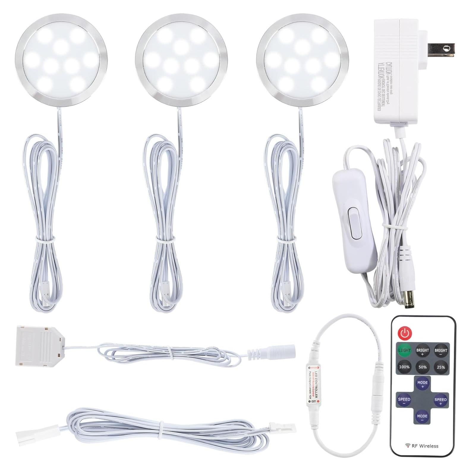 Kit de Iluminación LED Bajo Gabinete Meigour 3 Luces 6000K