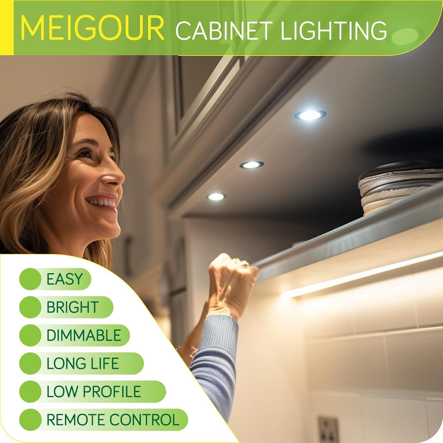 Kit de Iluminación LED Bajo Gabinete Meigour 3 Luces 6000K