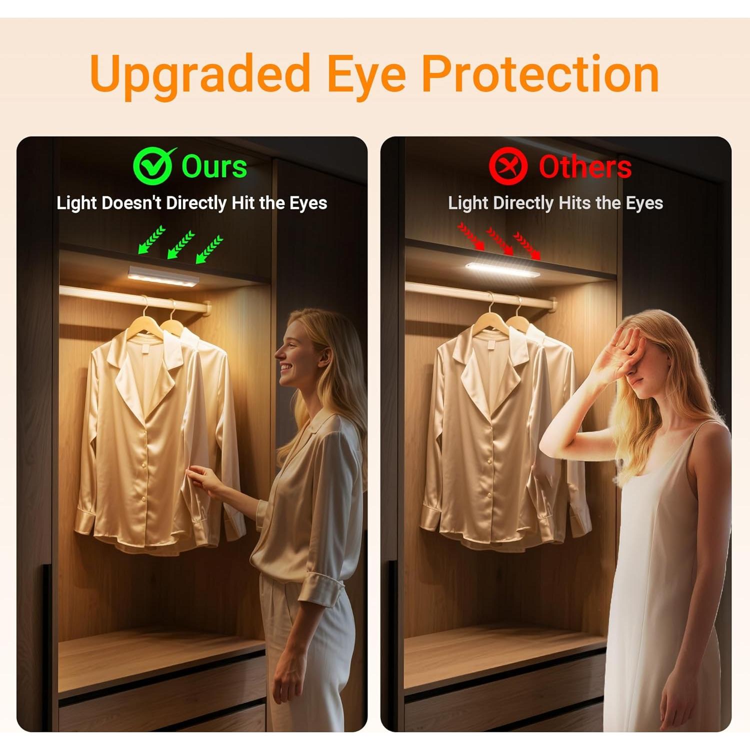 Luces de Armario Maylit 4 Pack con Sensor de Movimiento 3000K