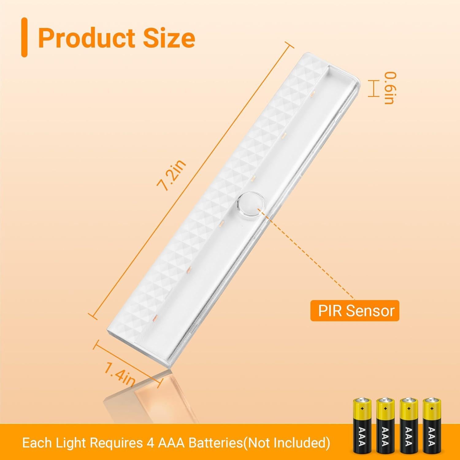 Luces de Armario Maylit 4 Pack con Sensor de Movimiento 3000K