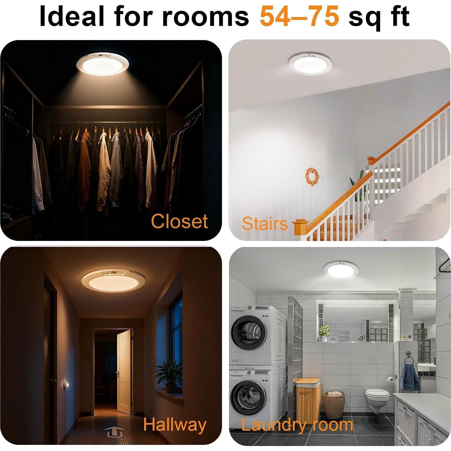 Luz de Techo Recargable APCNES 8000mAh con Sensor PIR 19.05cm