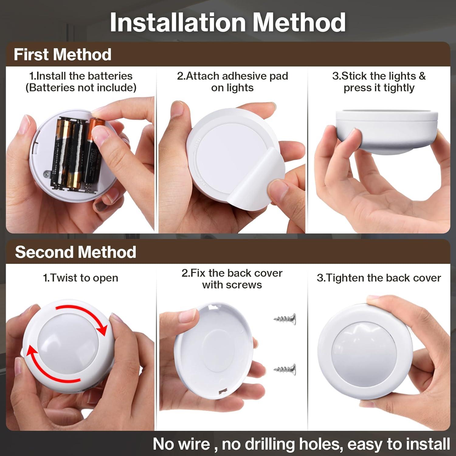 Luces LED Puck Cadrim 6 Paquetes 13 Colores Control Remoto