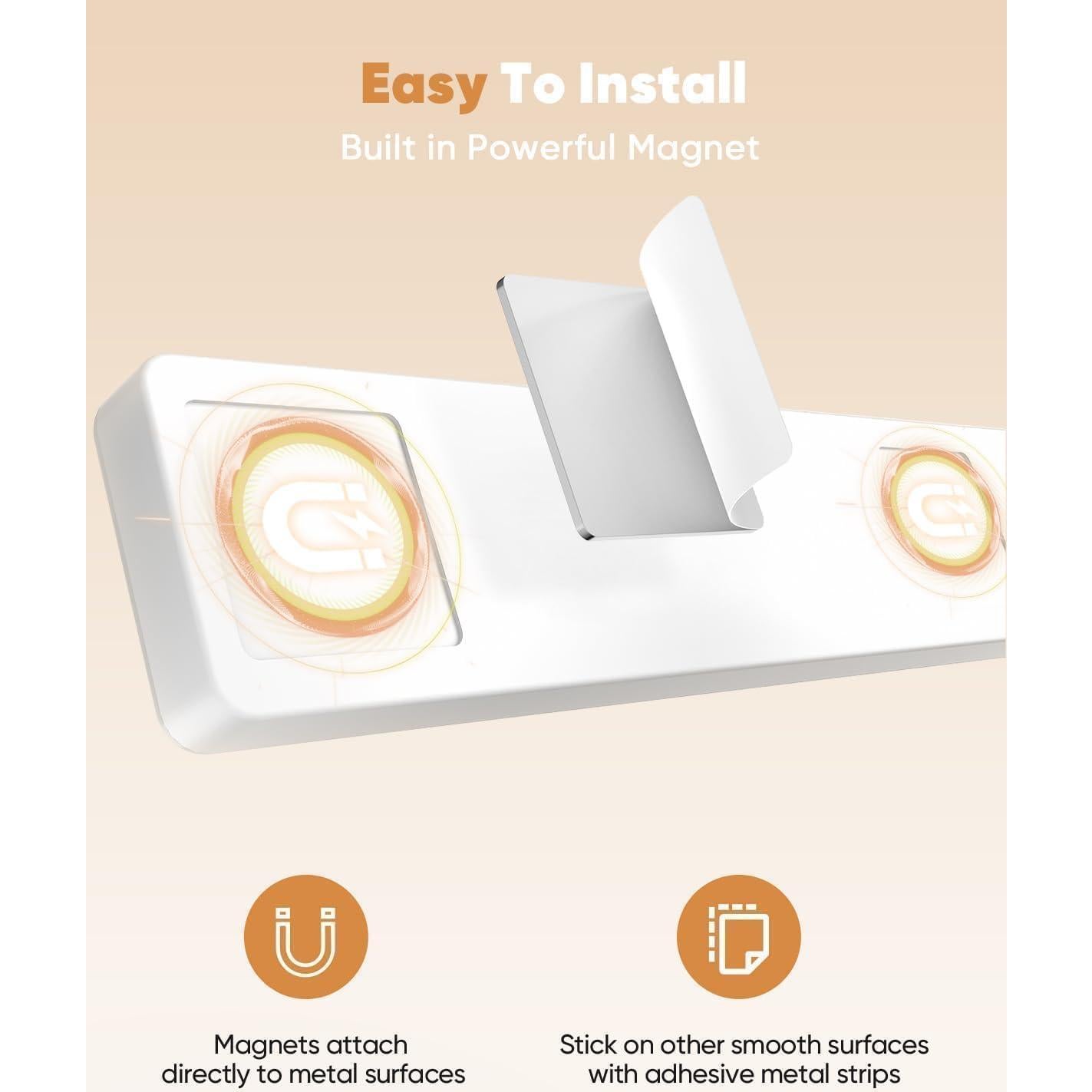 Iluminación Bajo Gabinete Auxoda 33 cm, Luz LED Recargable USB