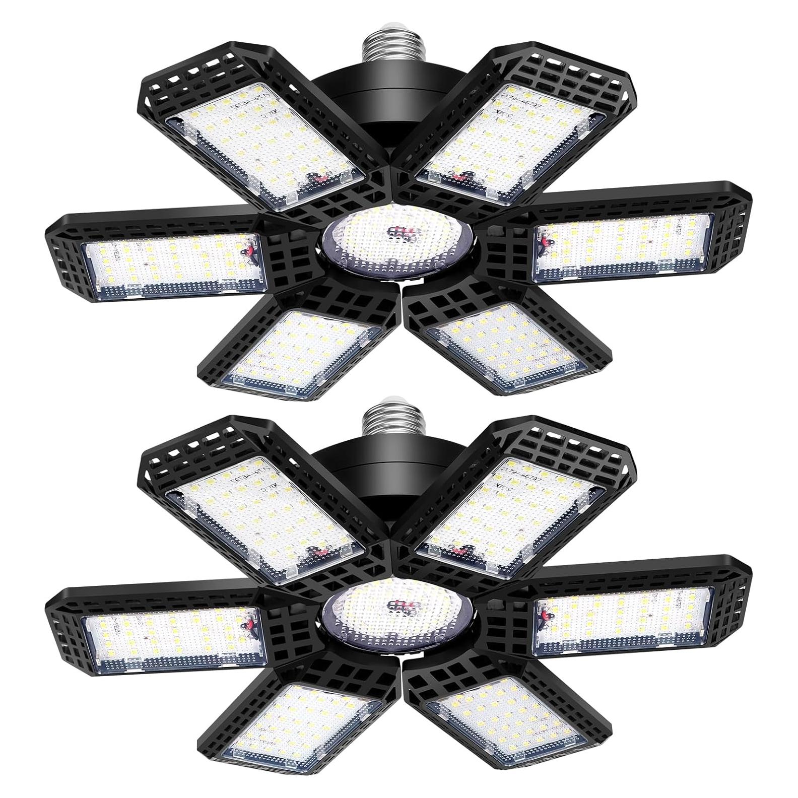 Paquete de 2 luces LED de garaje AUDLES 200W 20000LM E26/E27