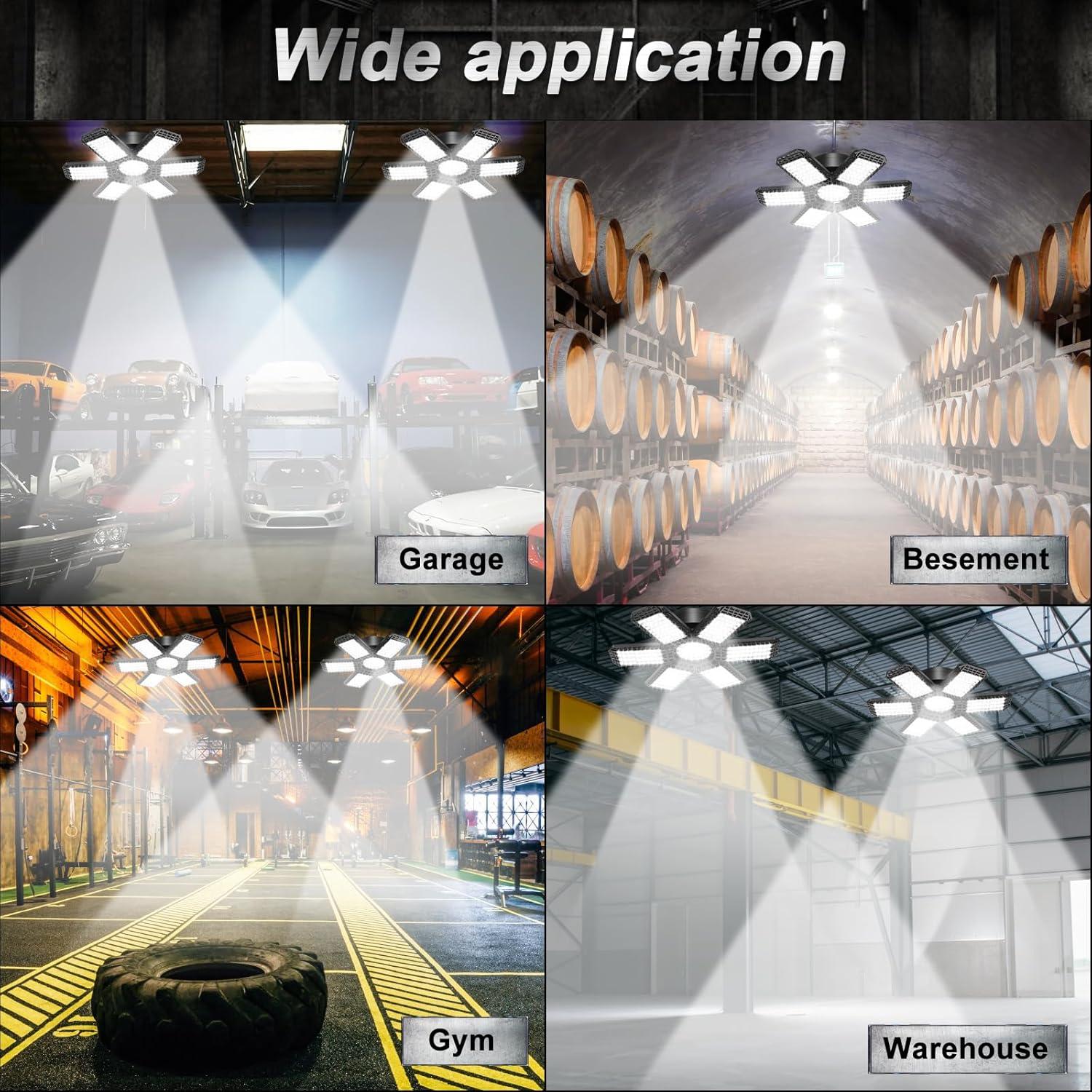 Paquete de 2 luces LED de garaje AUDLES 200W 20000LM E26/E27