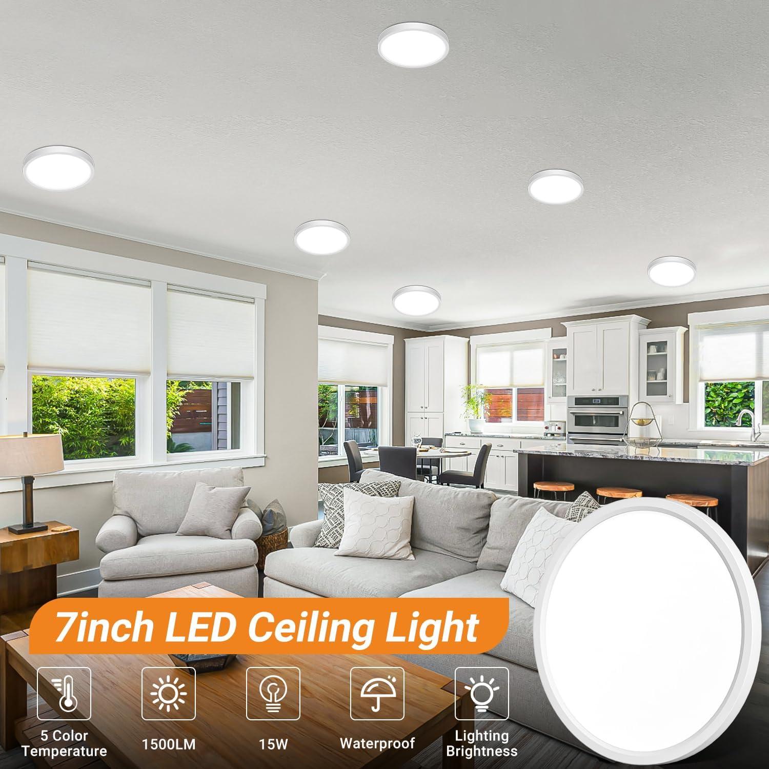 Luz de Techo LED Slochi 4 Pack 15W 1500LM 1.78cm Blanco