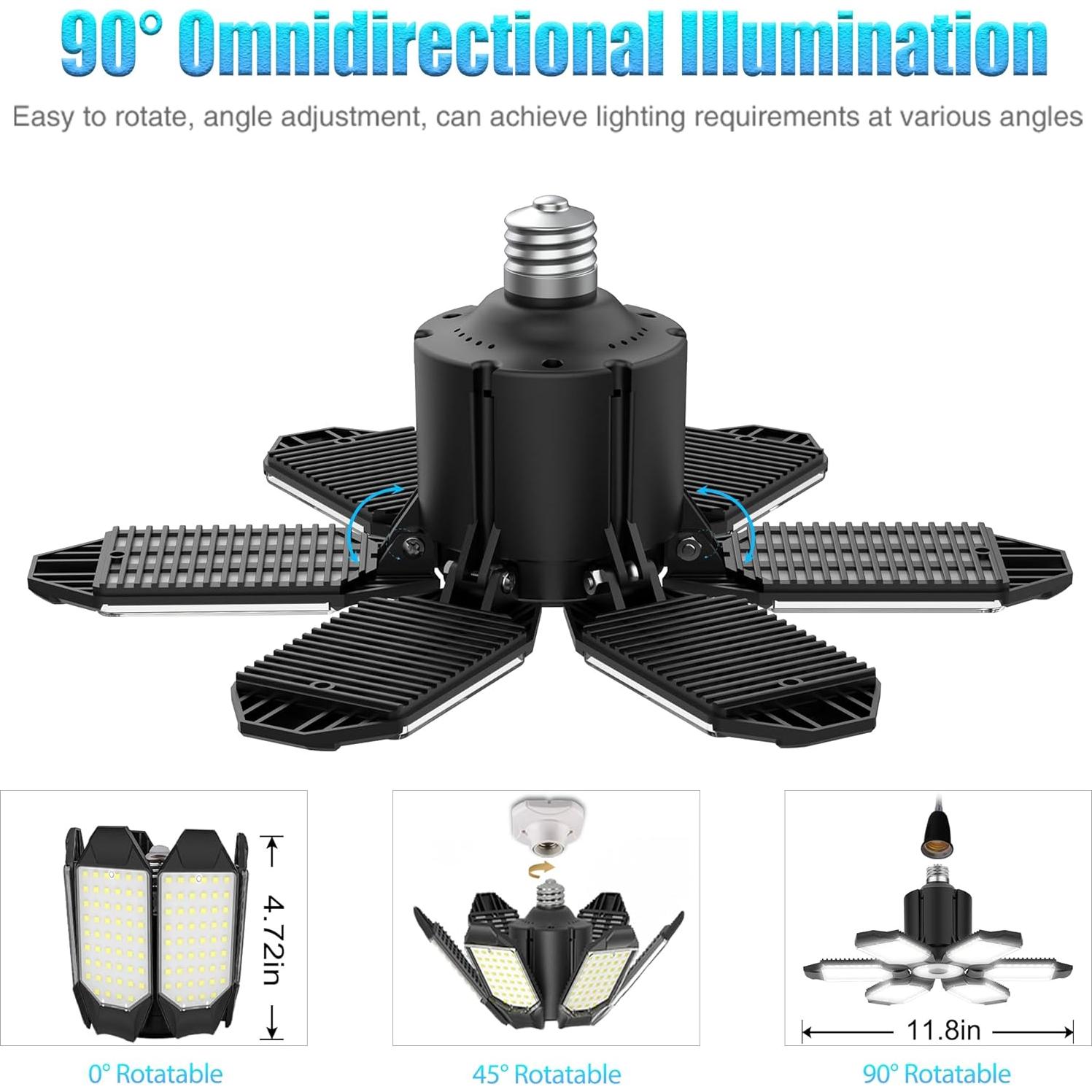 Bombilla LED Deformable 100W BRAINIAC con 6 Paneles Ajustables