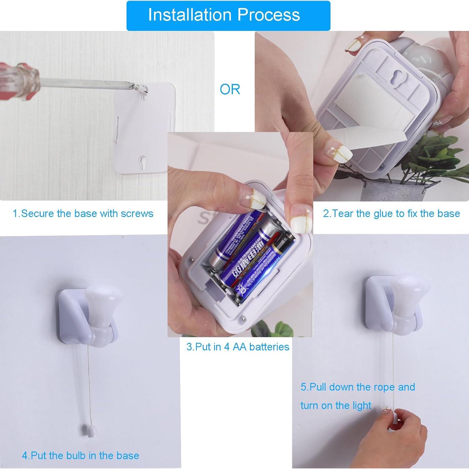 Paquete de 2 Bombillas LED Inalámbricas Shuwea 2.54cm Blanco