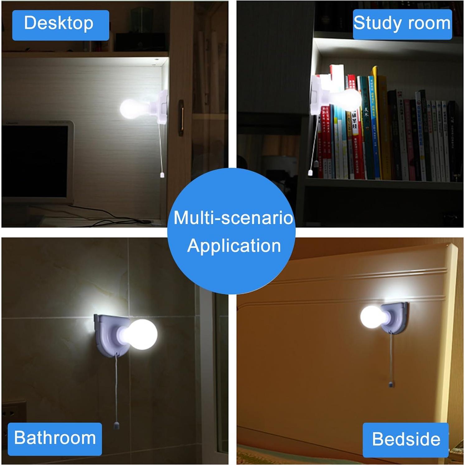 Paquete de 2 Bombillas LED Inalámbricas Shuwea con Cadena