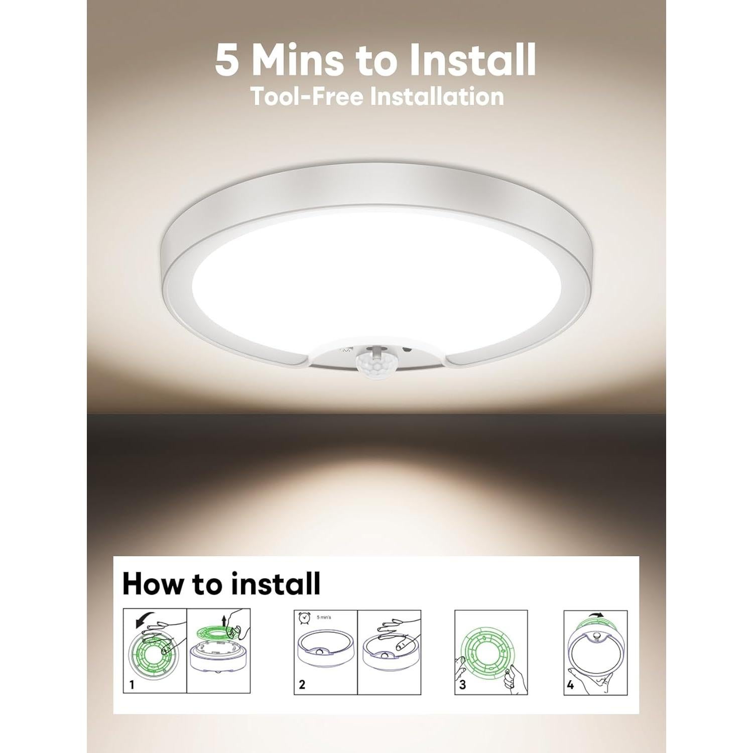 Luz LED de Techo Inalámbrica Fizrice con Sensor de Movimiento 500LM