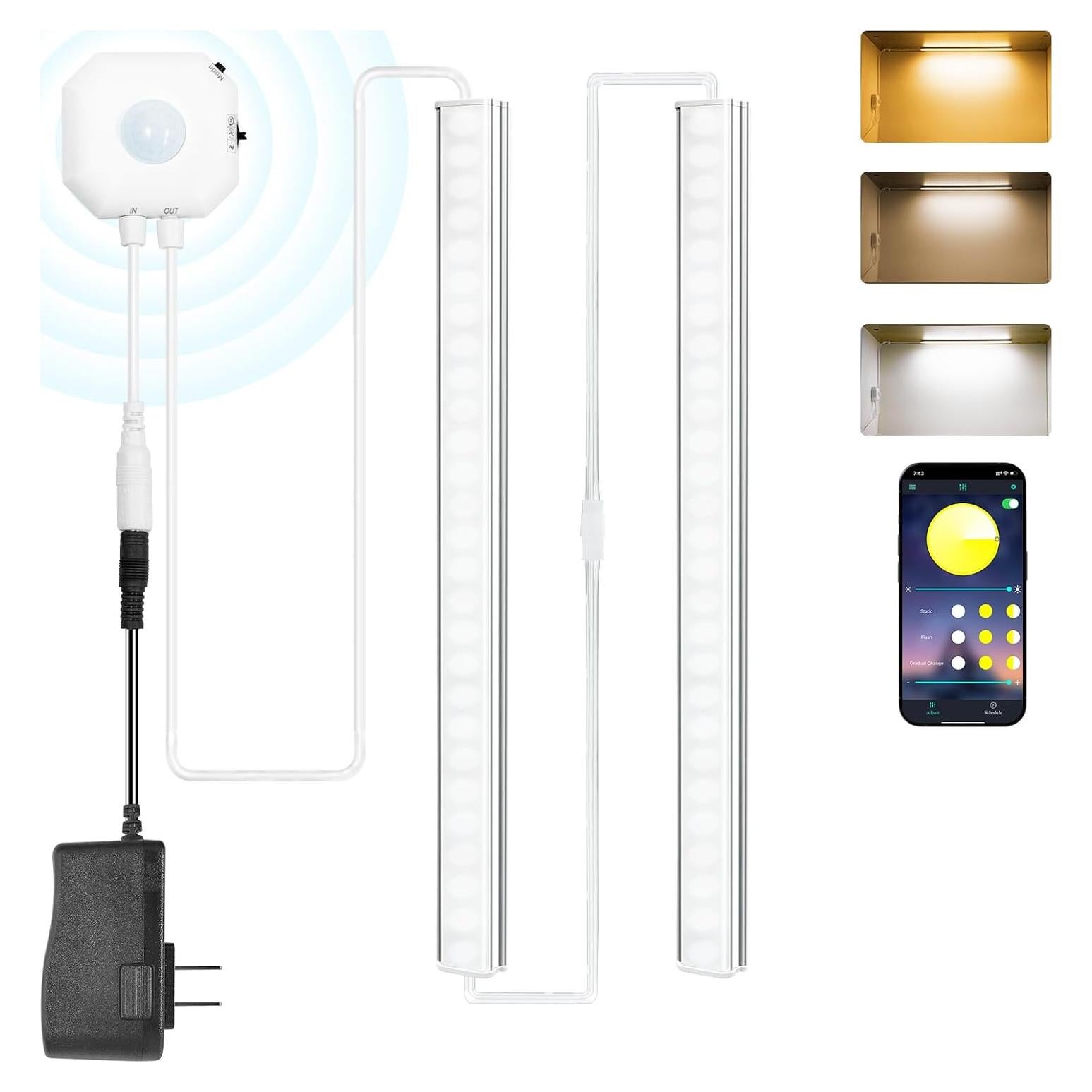 Luz LED Sensor de Movimiento MORIACC 30cm 2 Paquete Regulable