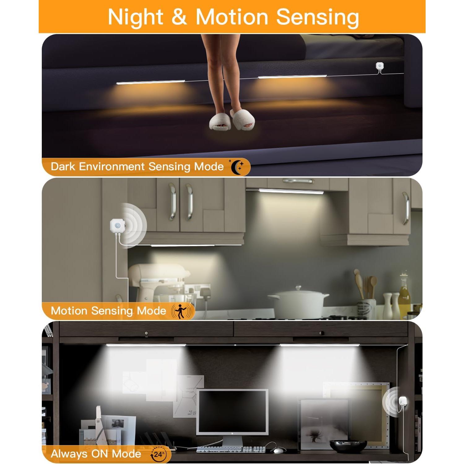 Luz LED Sensor de Movimiento MORIACC 30cm 2 Paquete Regulable