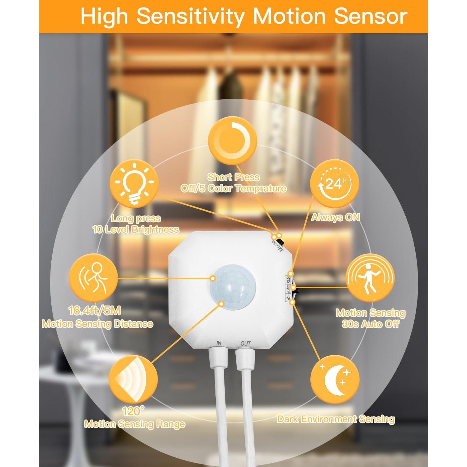 Luz LED Sensor de Movimiento MORIACC 30cm 2 Paquete Regulable