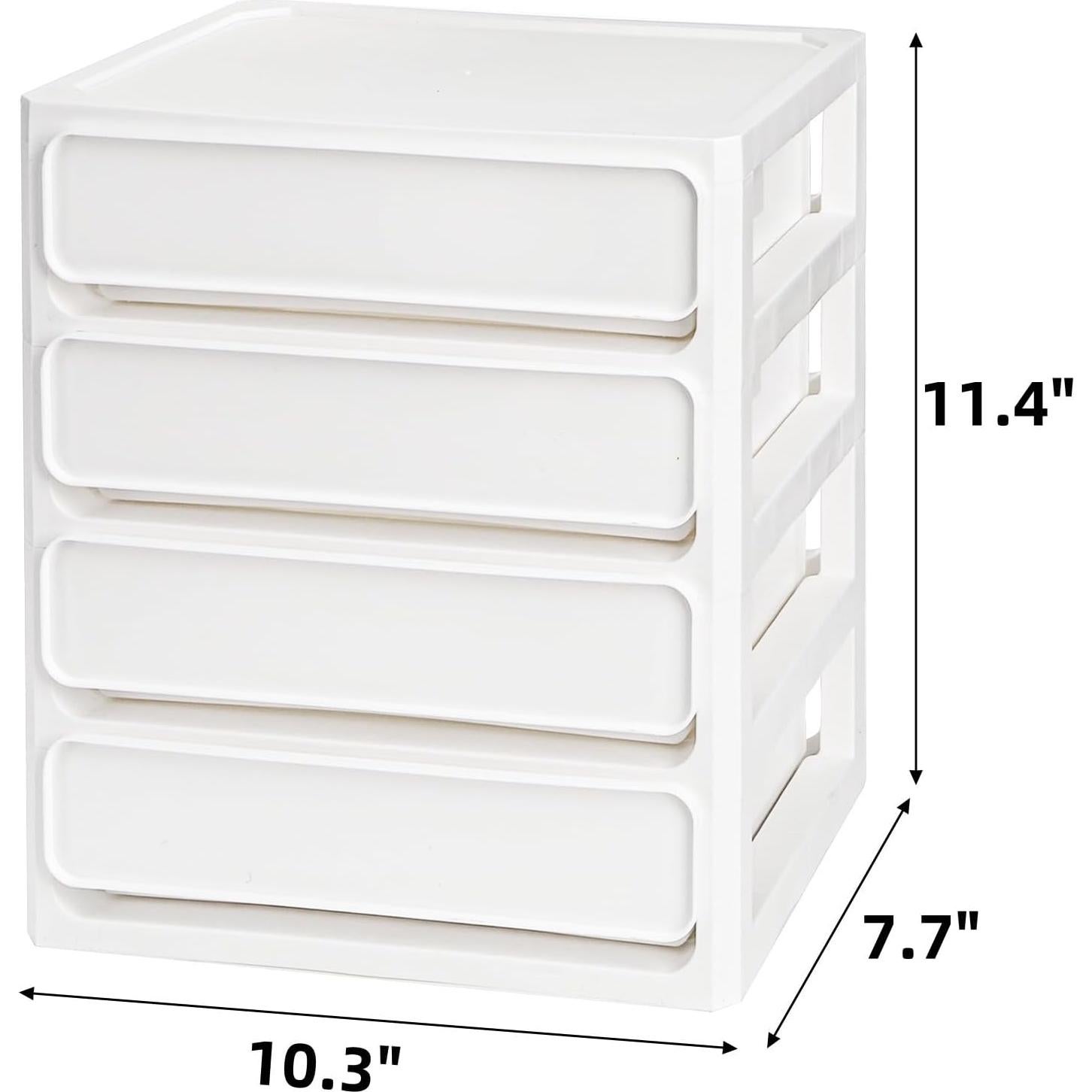 Organizador de Escritorio Covzoe 4 Cajones Plástico Blanco