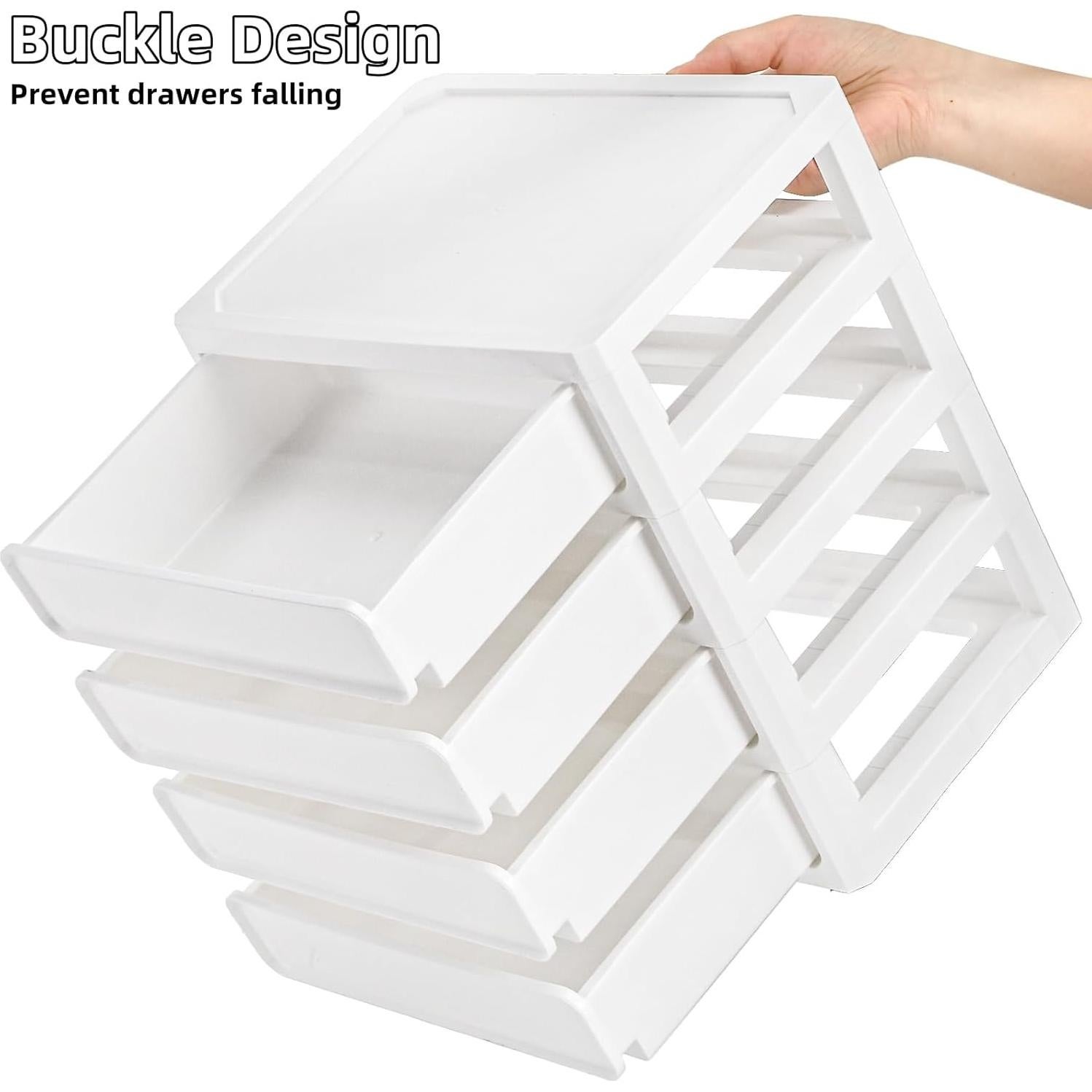 Organizador de Escritorio Covzoe 4 Cajones Plástico Blanco