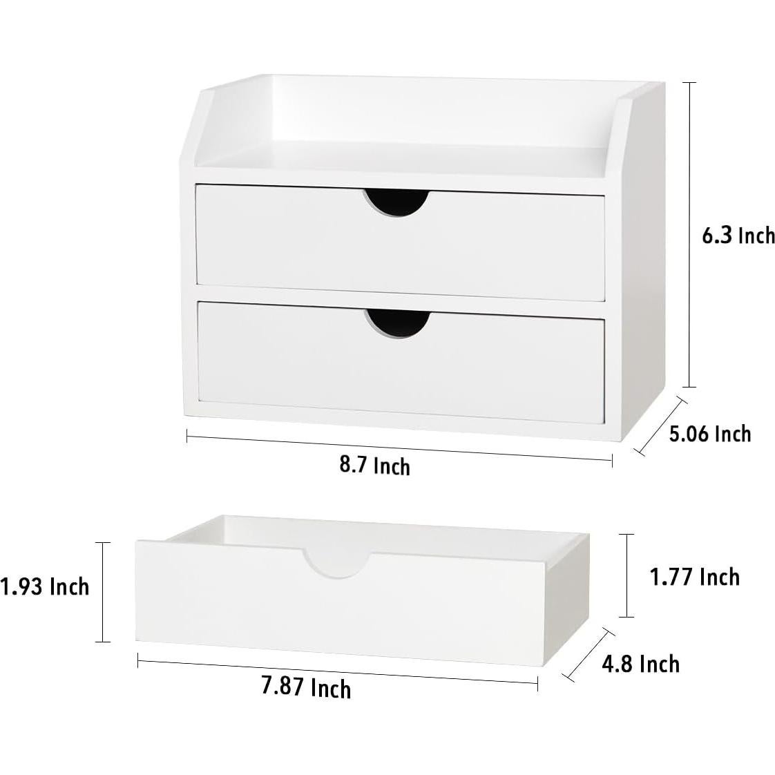 Organizador de Madera ZGZD con 2 Cajones para Escritorio