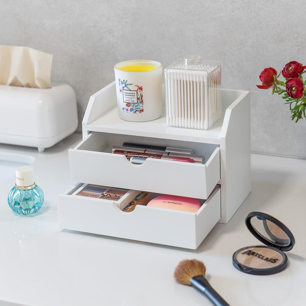 Organizador de Madera ZGZD con 2 Cajones para Escritorio