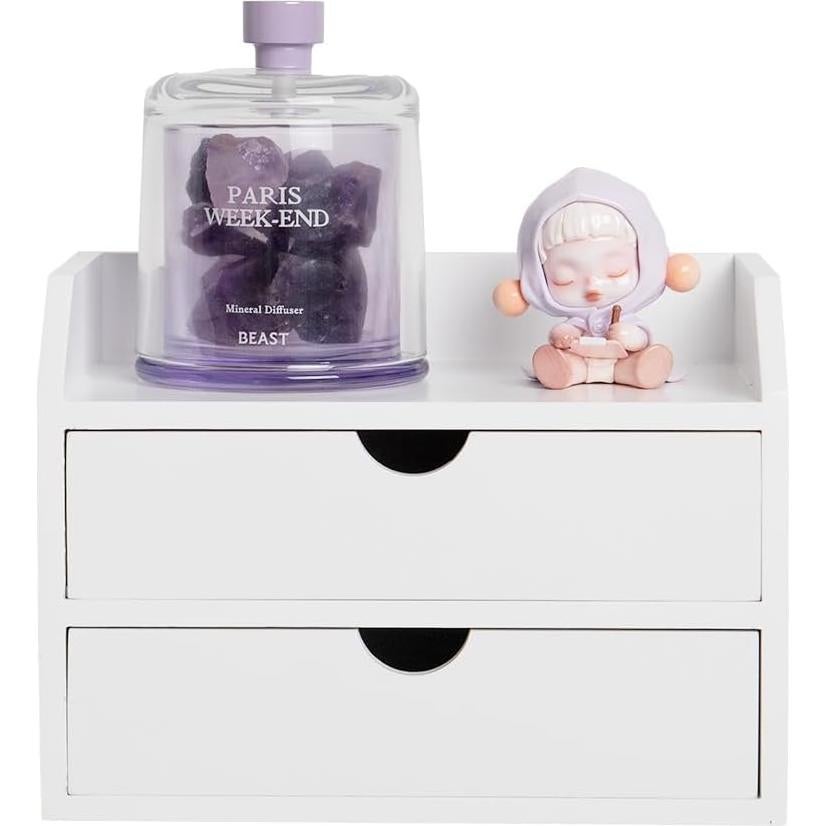 Organizador de Madera ZGZD con 2 Cajones para Escritorio