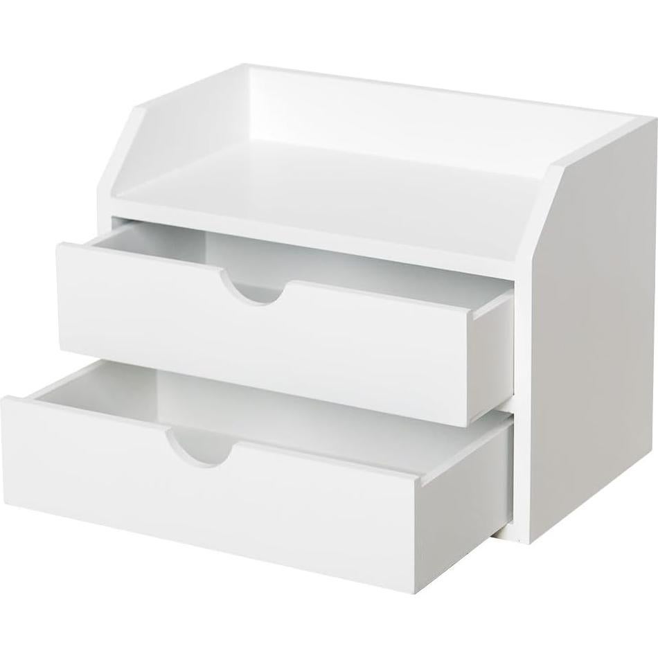 Organizador de Madera ZGZD con 2 Cajones para Escritorio