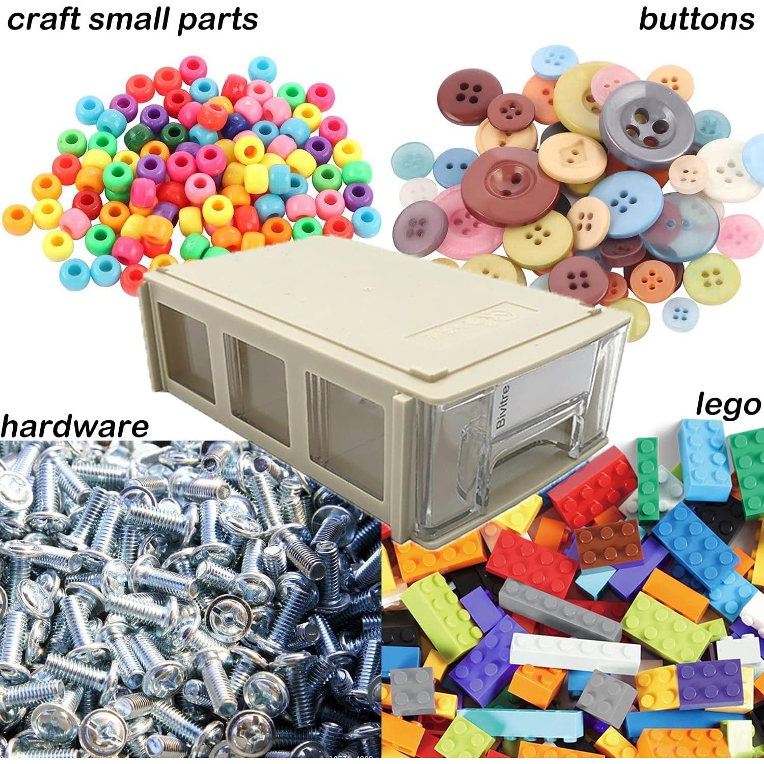 Juego de 20 Cajones de Almacenamiento Apilables Bivitre Gris