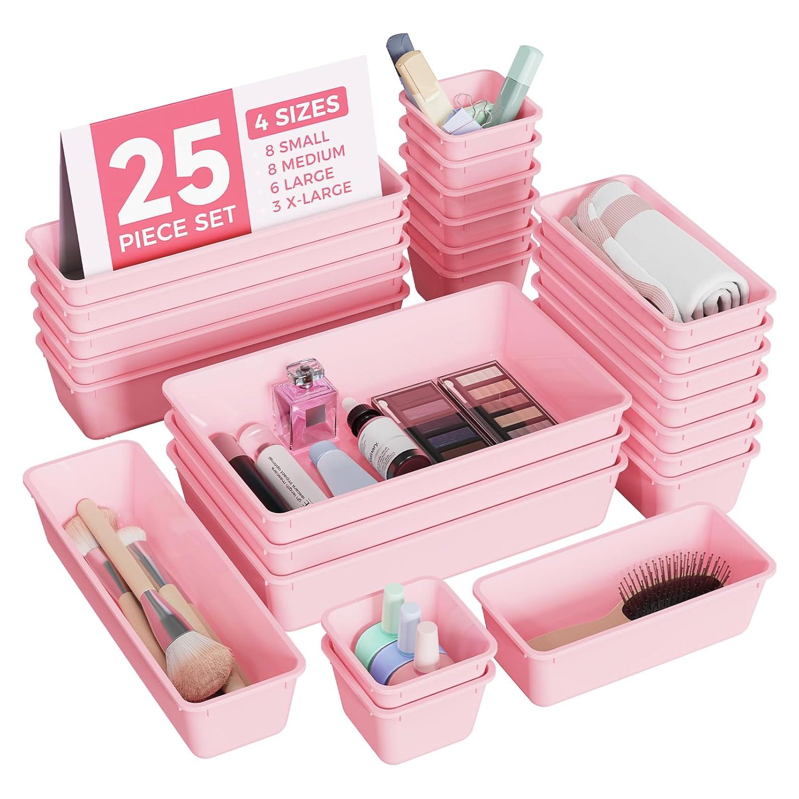 Juego de Organizadores de Cajones BiuLeon 25 PCS Rosa