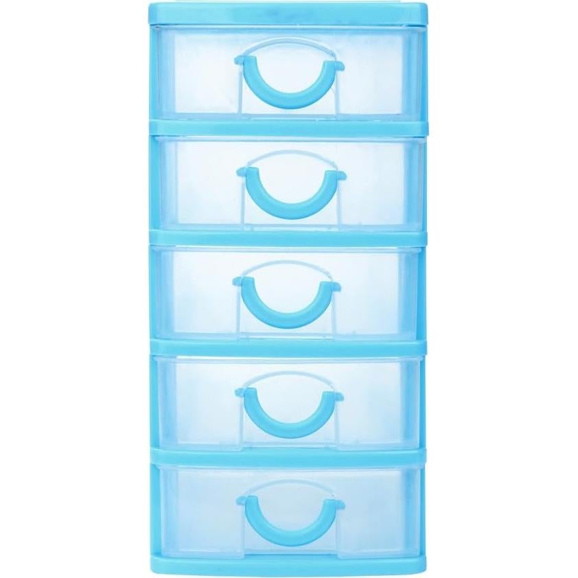 Mini Desk Organizer Desktop Drawer Plastic Drawer Storage Office Supplies Storage Drawers for Organizing Office Desk Accessories File Organizer for Desk Small Drawers Organizer Cute Stuff (Blue XL)