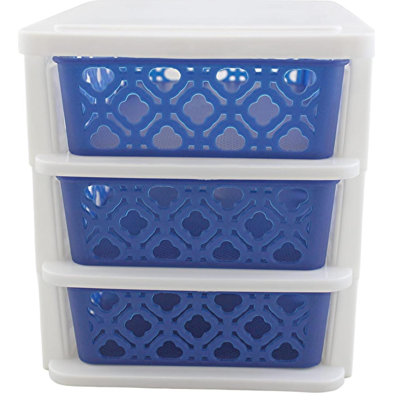 Organizador de Plástico Azul 3 Cajones Dependable Industries