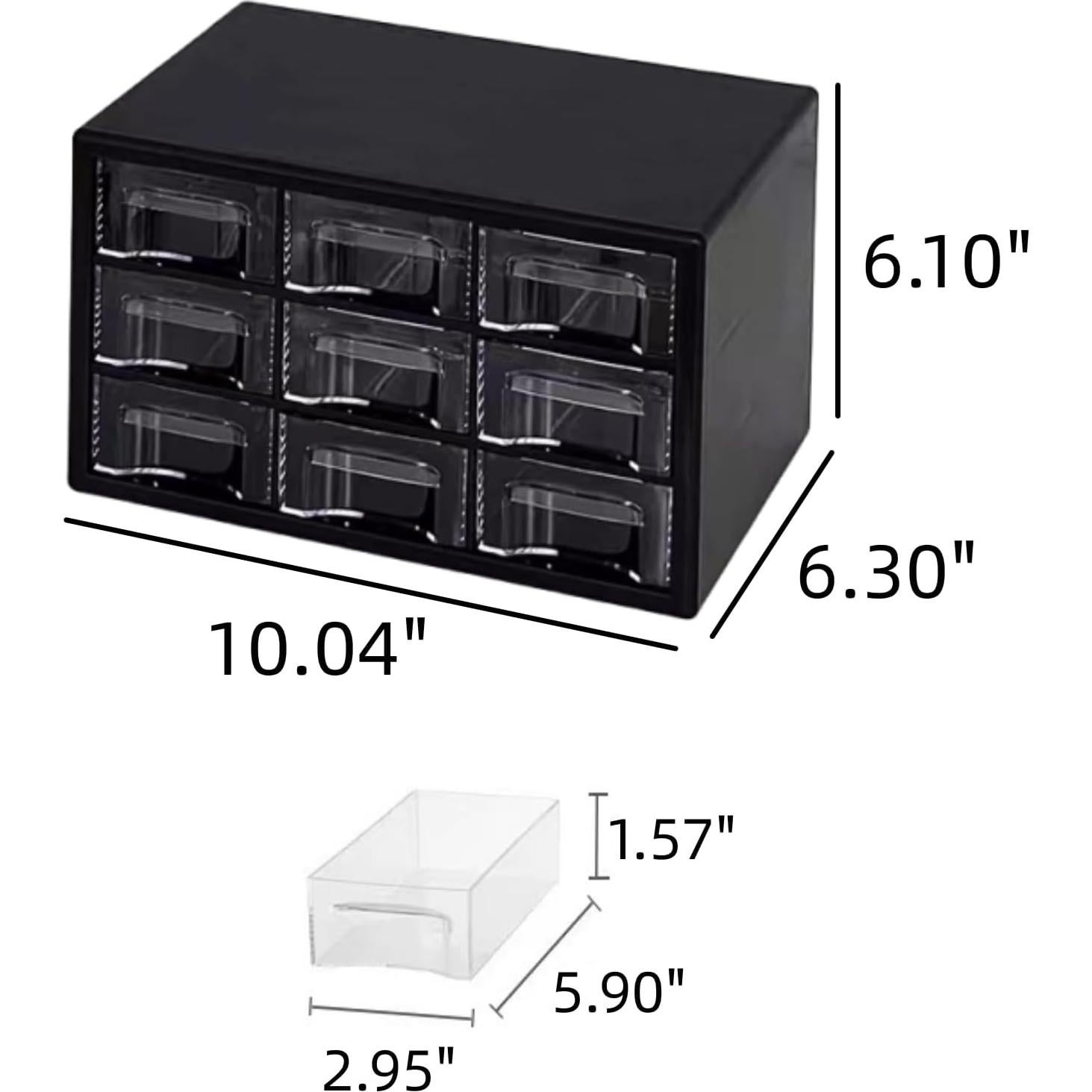 Organizador de Cajón de Escritorio Feadily 9 Cajones 25.5x16x15.5cm Negro