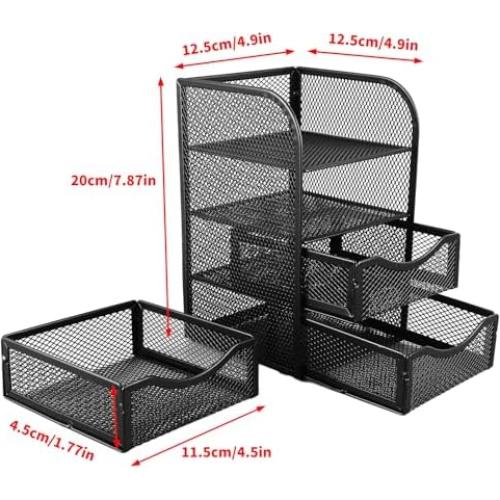 Organizador de Escritorio HEEPDD de Malla Metálica 3 Niveles