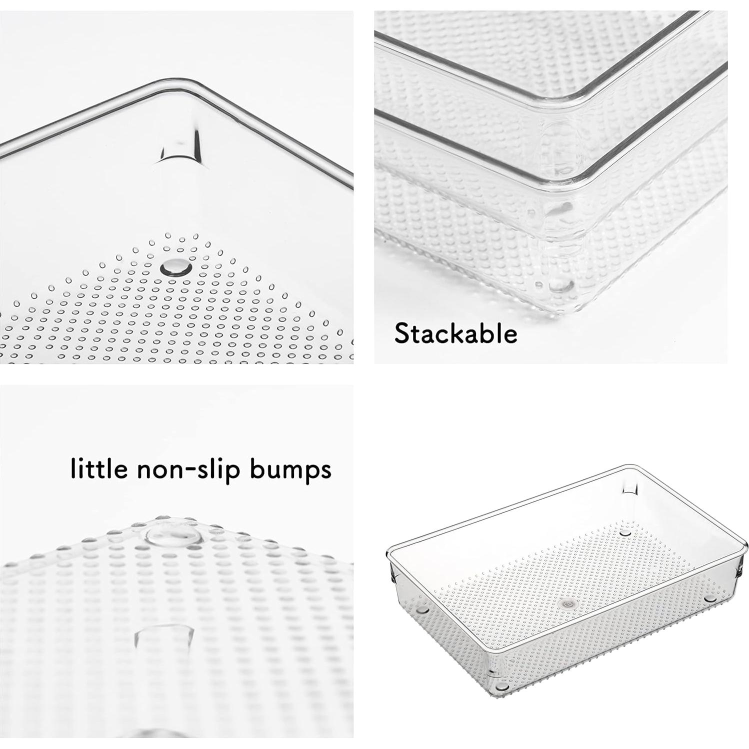 Organizador de Cajones Plástico Transparente ihomecooker 3 Pack 23x15 cm