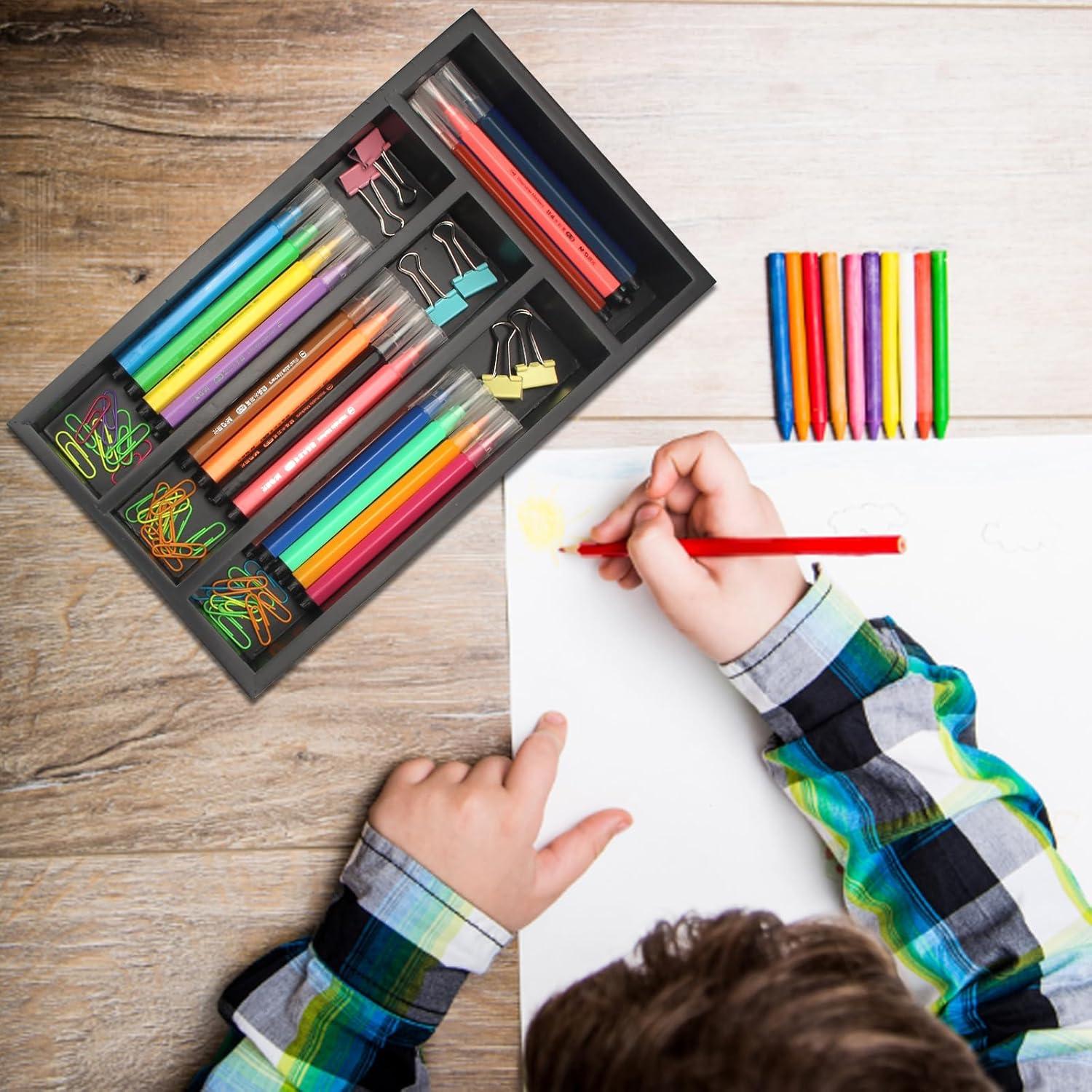 Organizador de Cubiertos Ayiaren de Madera Negra 30.48x17.02cm