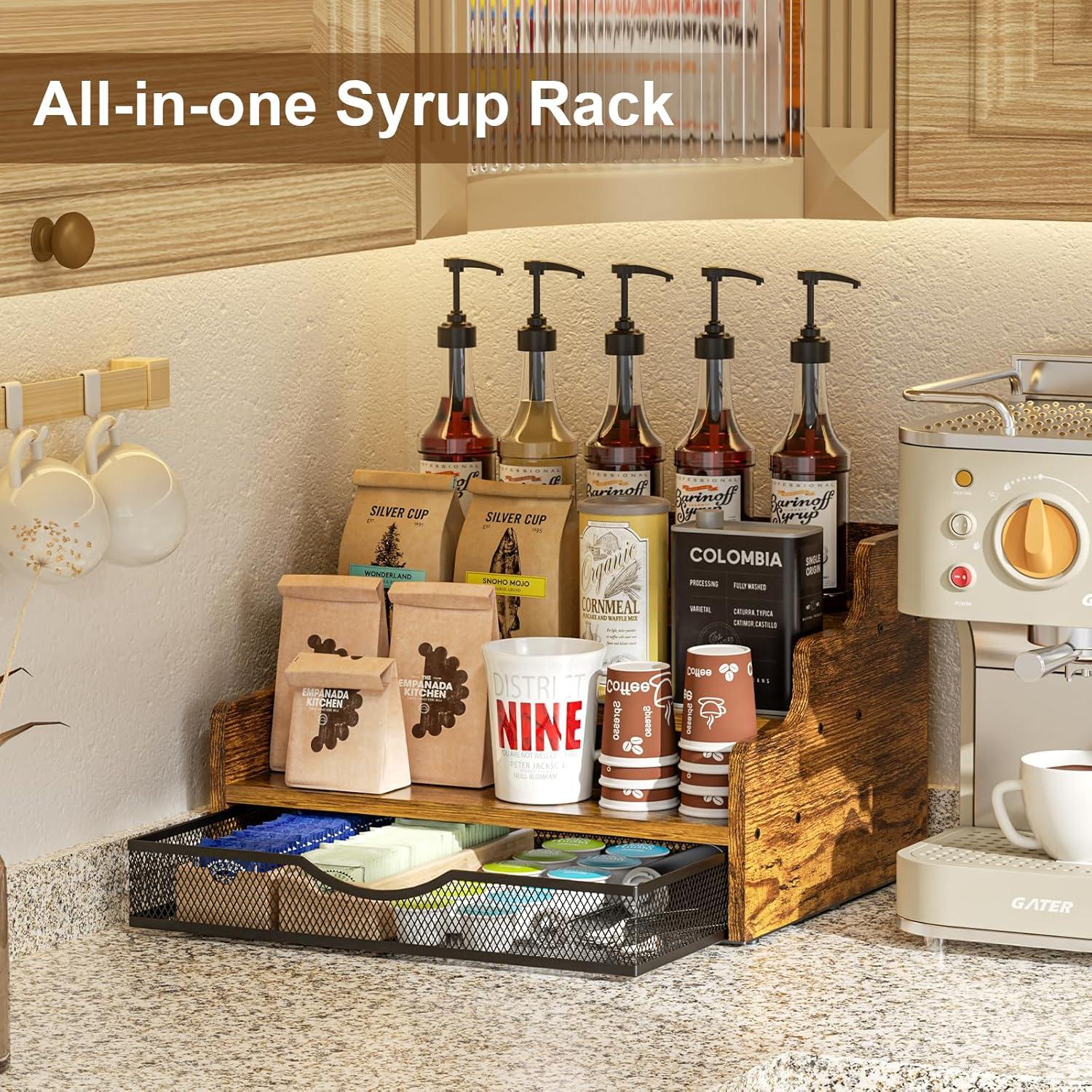 Estante de exhibición de licor Yuzehuaza 3 niveles con cajón