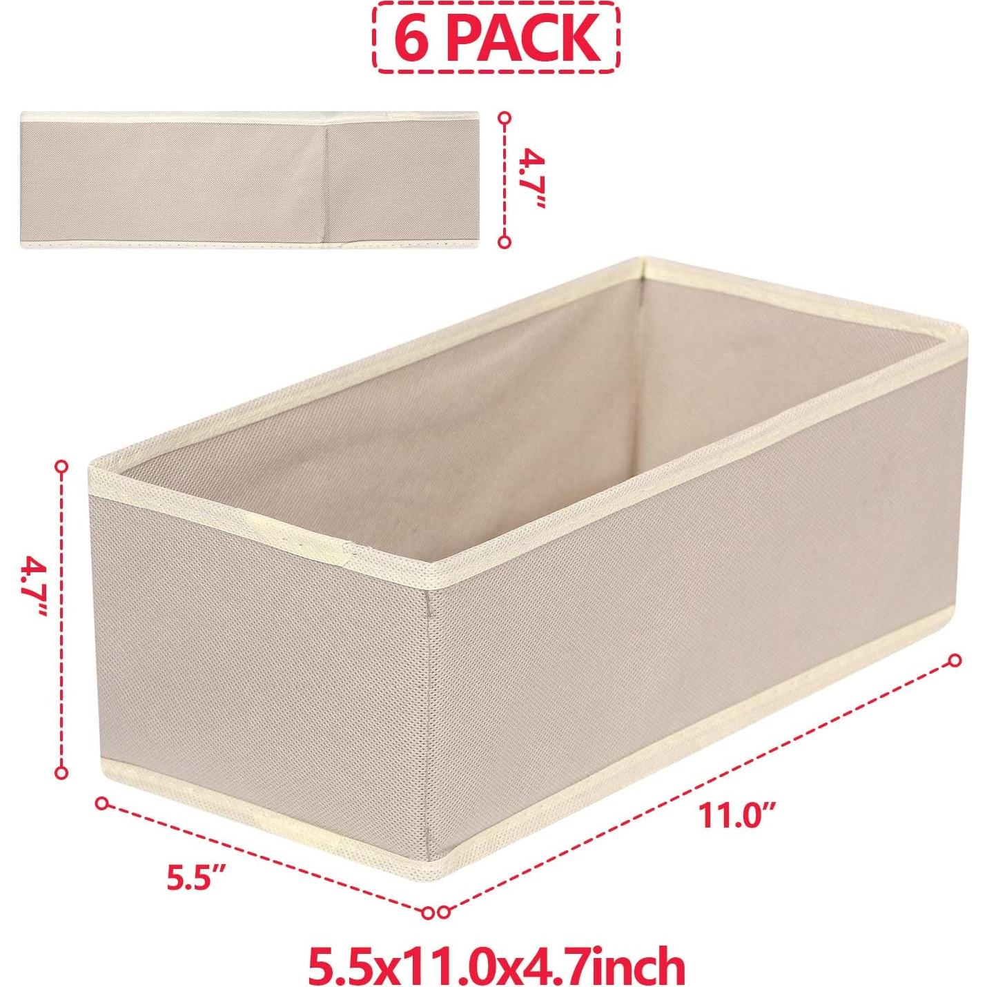 Organizador de Cajón DIOMMELL 6 Cestas Plegables Beige