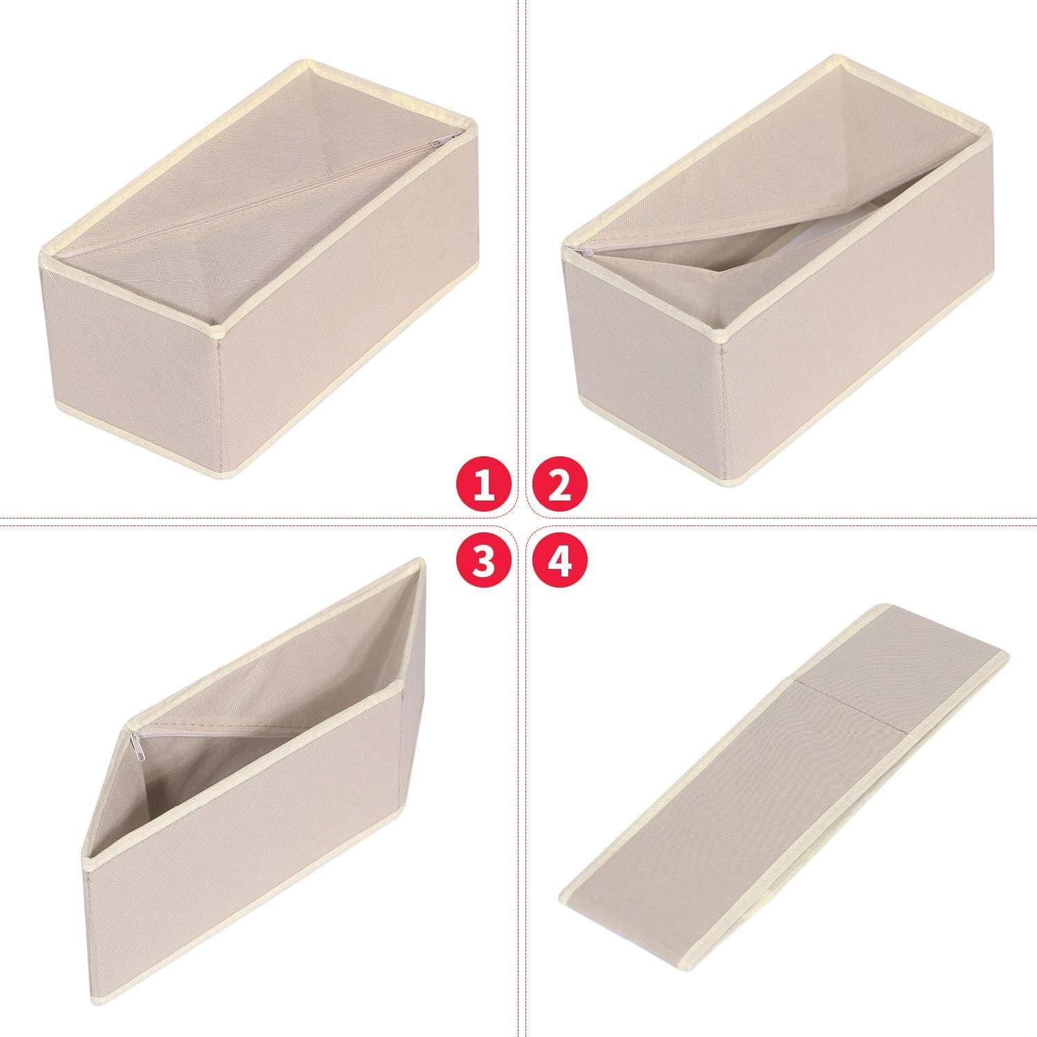 Organizador de Cajón DIOMMELL 6 Cestas Plegables Beige