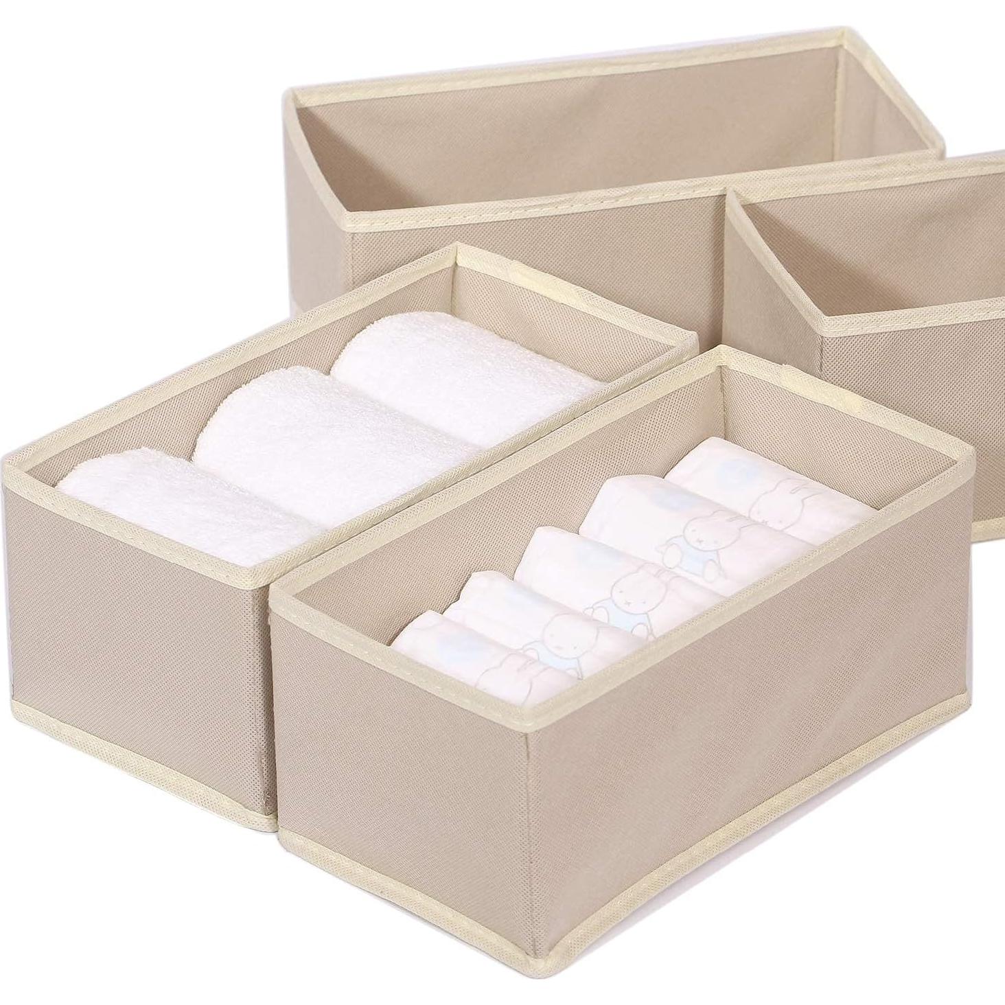 Organizador de Cajón DIOMMELL 6 Cestas Plegables Beige