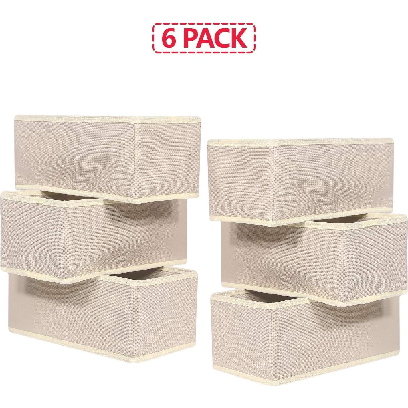 Organizador de Cajón DIOMMELL 6 Cestas Plegables Beige