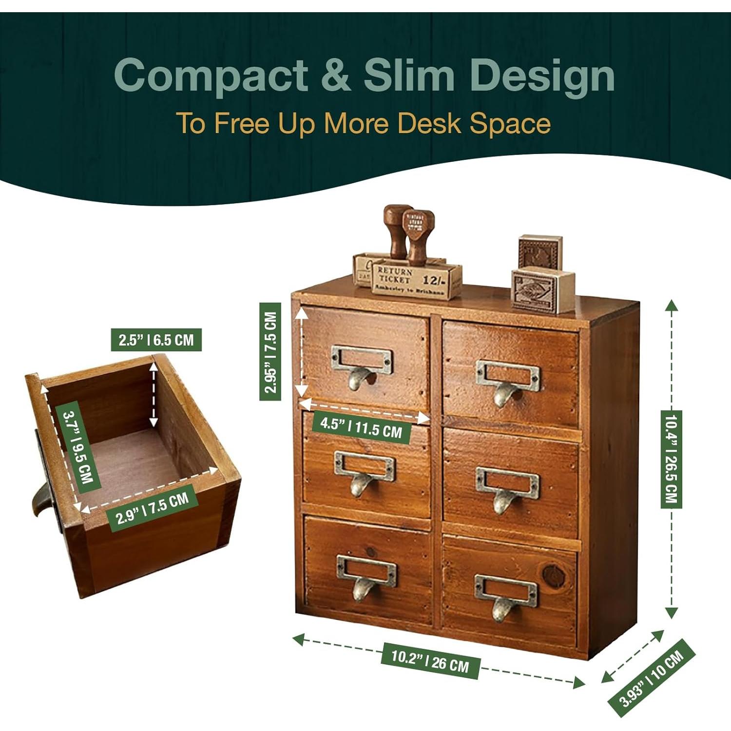 Gabinete Organizador de Madera Caoba Woodaholic - 6 Cajones