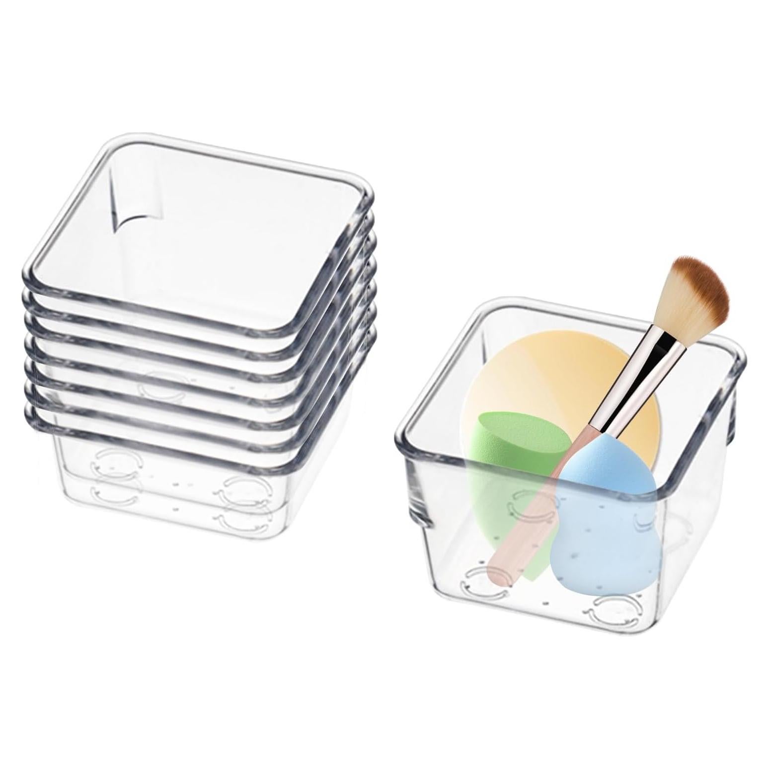 8 Organizadores de Cajones Transparentes QoTang 7.62x7.62x5.08 cm