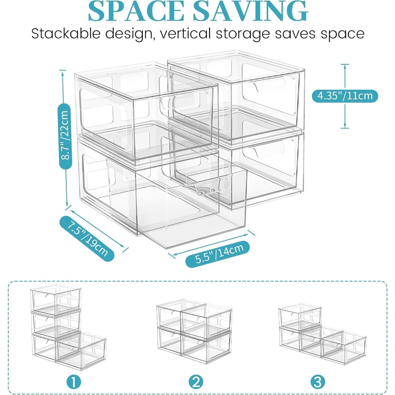 Organizadores de Maquillaje SpaceHacks - 4 Piezas Apilables